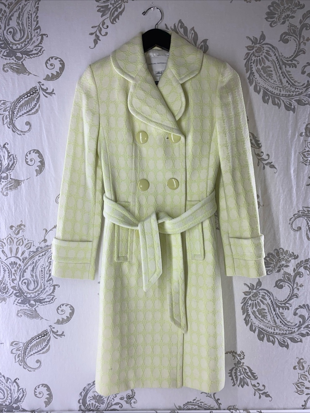 Vintage Banana Republic trench coat Wool Blend Double Breasted XS